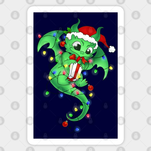 Christmas Dragon Magnet by Redheadkls